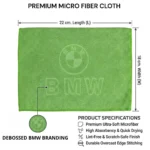 BMW logo light green micro fiber cloth