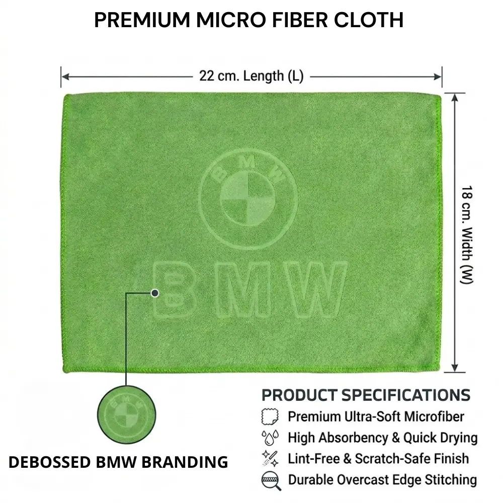 BMW logo light green micro fiber cloth